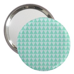 Mint Color Triangle Pattern 3  Handbag Mirrors