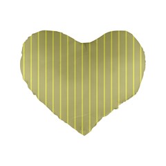 Summer Sand Color Yellow Stripes Pattern Standard 16  Premium Heart Shape Cushions by picsaspassion