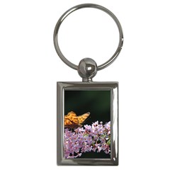 Butterfly Sitting On Flowers Key Chains (rectangle)  by picsaspassion