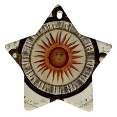 Ancient Aztec Sun Calendar 1790 Vintage Drawing Star Ornament (two Sides)  by yoursparklingshop