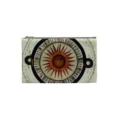 Ancient Aztec Sun Calendar 1790 Vintage Drawing Cosmetic Bag (small)  by yoursparklingshop