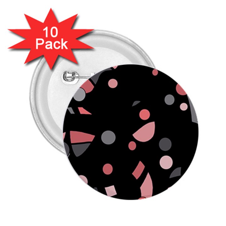 Pink and gray abstraction 2.25  Buttons (10 pack) 