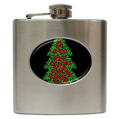 Sparkling Christmas Tree Hip Flask (6 Oz) by Valentinaart