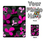 Magenta floral design Playing Cards 54 Designs  Front - Spade9
