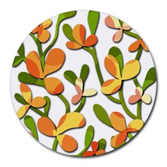 Decorative Floral Tree Round Mousepads by Valentinaart