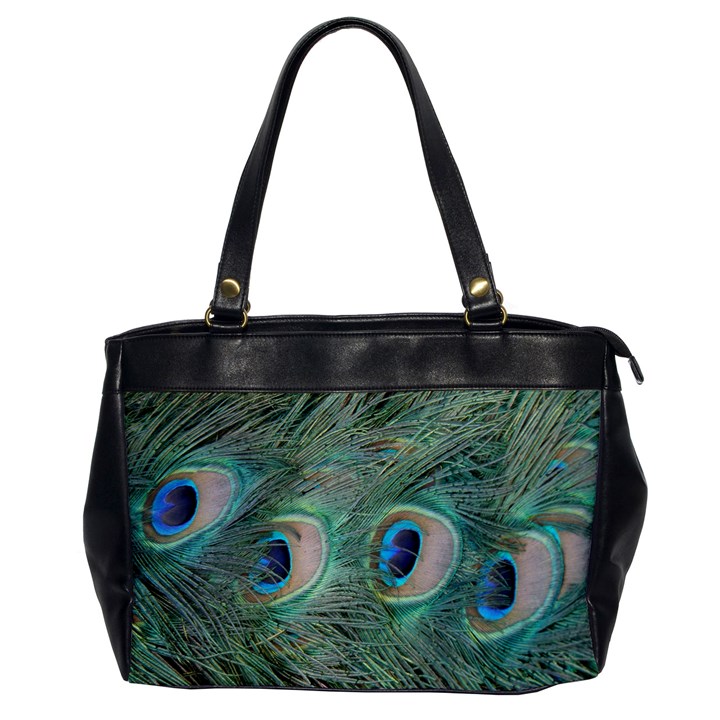 Peacock Feathers Macro Office Handbags