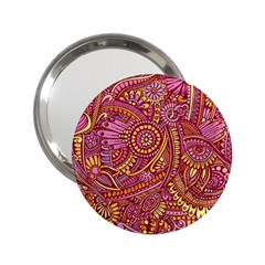 Pink Yellow Hippie Flower Pattern Zz0106 2 25  Handbag Mirror by Zandiepants