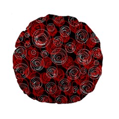 Red Abstract Decor Standard 15  Premium Flano Round Cushions by Valentinaart