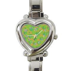 Green Decorative Art Heart Italian Charm Watch by Valentinaart