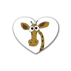 Giraffe  Rubber Coaster (heart)  by Valentinaart