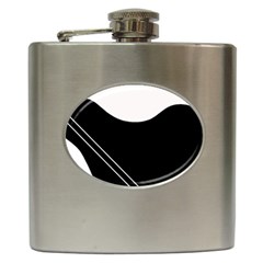 White And Black Abstraction Hip Flask (6 Oz) by Valentinaart