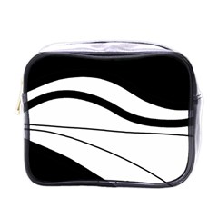 White And Black Harmony Mini Toiletries Bags by Valentinaart