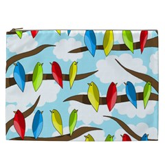 Parrots Flock Cosmetic Bag (xxl)  by Valentinaart