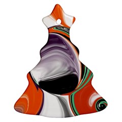 Abstract Orb In Orange, Purple, Green, And Black Christmas Tree Ornament (2 Sides)