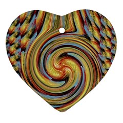 Gold Blue And Red Swirl Pattern Heart Ornament (2 Sides) by digitaldivadesigns