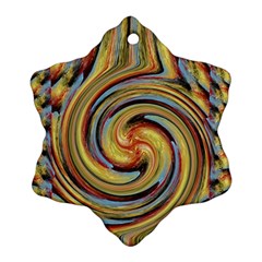 Gold Blue And Red Swirl Pattern Ornament (snowflake)  by digitaldivadesigns