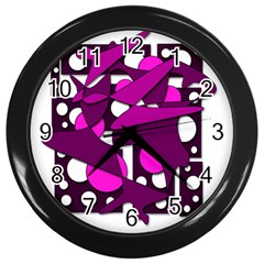 Something Purple Wall Clocks (black) by Valentinaart