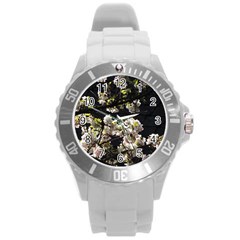 Japanese Cherry Flower Round Plastic Sport Watch (l) by picsaspassion