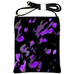 Painter Was Here - Purple Shoulder Sling Bags by Valentinaart