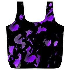 Painter Was Here - Purple Full Print Recycle Bags (l)  by Valentinaart