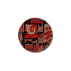 Red And Brown Abstraction Golf Ball Marker by Valentinaart