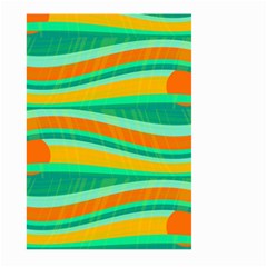 Green And Orange Decorative Design Large Garden Flag (two Sides) by Valentinaart