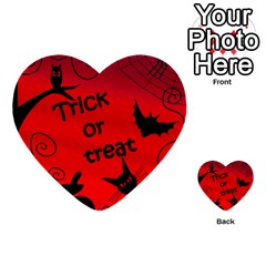 Trick Or Treat - Halloween Landscape Multi-purpose Cards (heart)  by Valentinaart