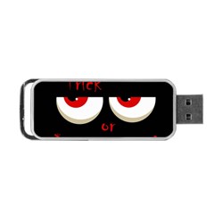 Halloween  trick Or Treat  - Monsters Red Eyes Portable Usb Flash (two Sides) by Valentinaart