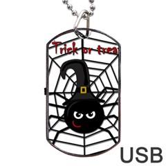 Halloween Cute Spider Dog Tag Usb Flash (two Sides)  by Valentinaart