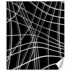 Black And White Warped Lines Canvas 20  X 24   by Valentinaart