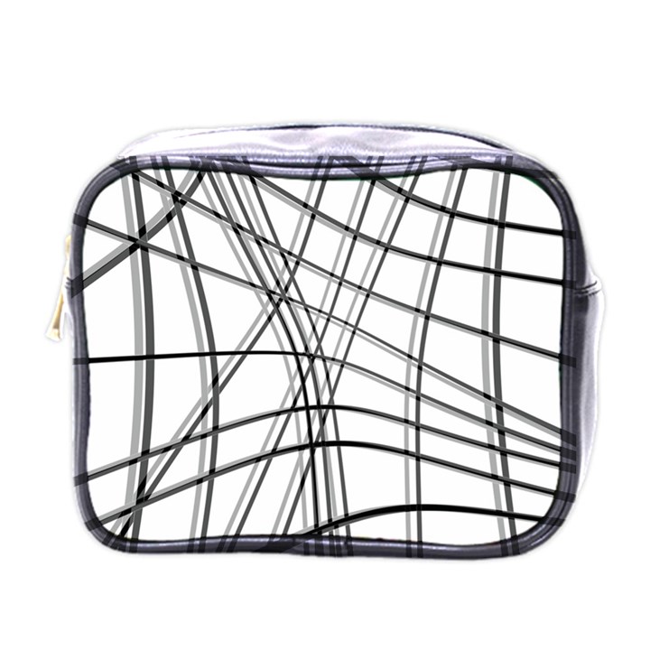 White and black warped lines Mini Toiletries Bags