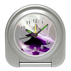 Purple Christmas Tree Travel Alarm Clocks by yoursparklingshop