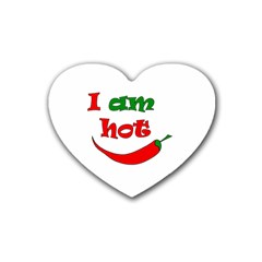 I Am Hot  Heart Coaster (4 Pack)  by Valentinaart