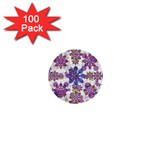 Stylized Floral Ornate Pattern 1  Mini Buttons (100 pack) 