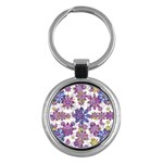 Stylized Floral Ornate Pattern Key Chains (Round) 