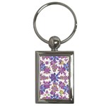 Stylized Floral Ornate Pattern Key Chains (Rectangle) 