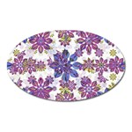 Stylized Floral Ornate Pattern Oval Magnet