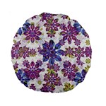 Stylized Floral Ornate Pattern Standard 15  Premium Round Cushions