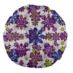 Stylized Floral Ornate Pattern Large 18  Premium Round Cushions