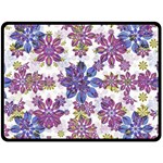 Stylized Floral Ornate Pattern Double Sided Fleece Blanket (Large) 