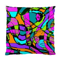 Abstract Sketch Art Squiggly Loops Multicolored Standard Cushion Case (one Side) by EDDArt