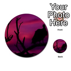 Vultures At Top Of Tree Silhouette Illustration Multi-purpose Cards (round)  by dflcprints