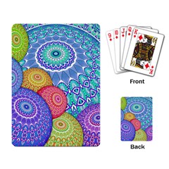 India Ornaments Mandala Balls Multicolored Playing Card by EDDArt
