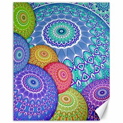 India Ornaments Mandala Balls Multicolored Canvas 11  X 14   by EDDArt