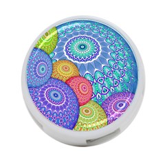 India Ornaments Mandala Balls Multicolored 4-port Usb Hub (two Sides)  by EDDArt