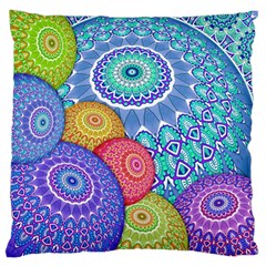 India Ornaments Mandala Balls Multicolored Standard Flano Cushion Case (one Side) by EDDArt