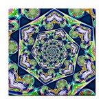 Power Spiral Polygon Blue Green White Tile Coasters