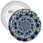 Power Spiral Polygon Blue Green White 3  Buttons