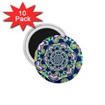 Power Spiral Polygon Blue Green White 1.75  Magnets (10 pack) 