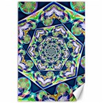 Power Spiral Polygon Blue Green White Canvas 24  x 36 